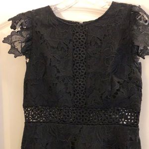 Black Lace Mini Dress with Cutouts